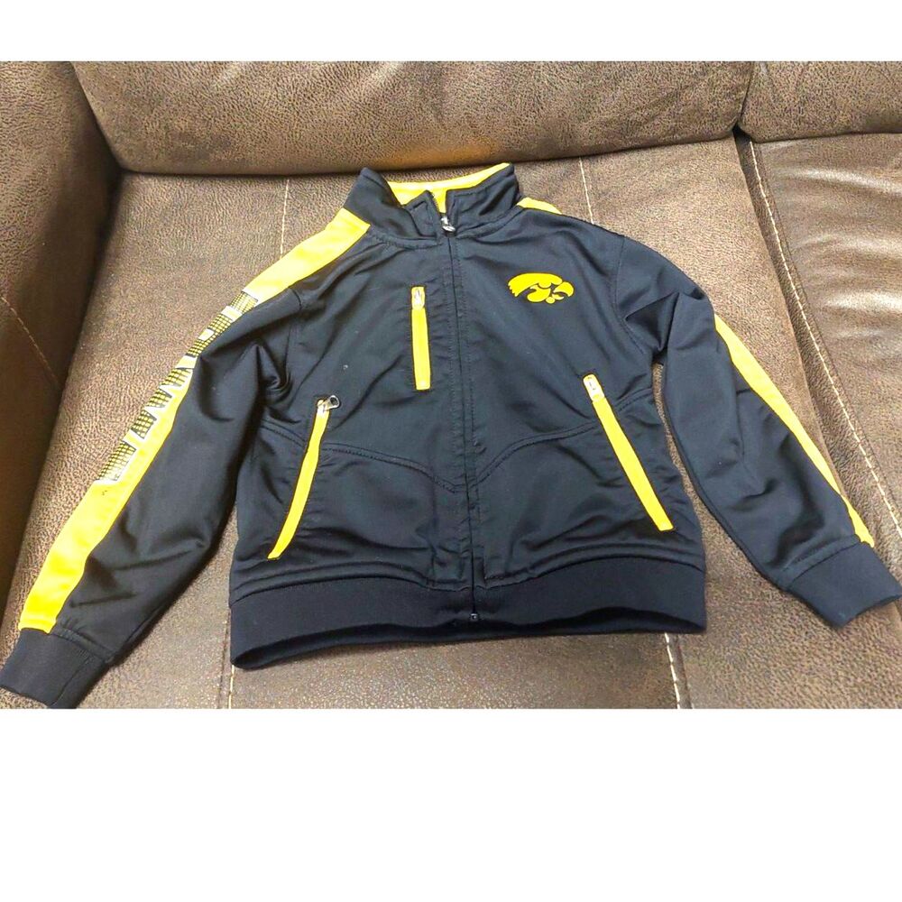 Adidas Iowa Hawkeyes Kids 4T Full Zip Track Jacket Black Gold Toddler Youth